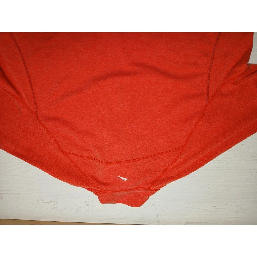 Tommy Bahama Sweater Womens Long Sleeve Pullover Large 1/4 Zip Pink Salmon